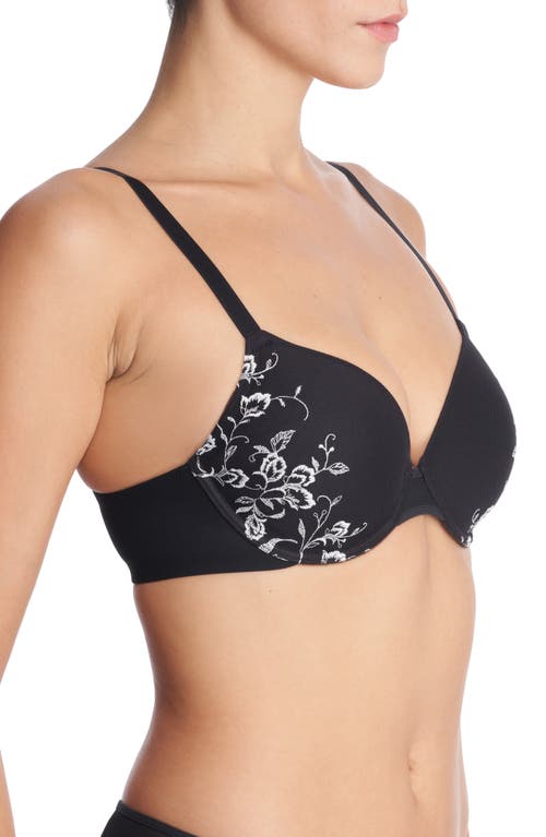 Shop Natori Flawless Underwire Contour Bra In Black/ivory