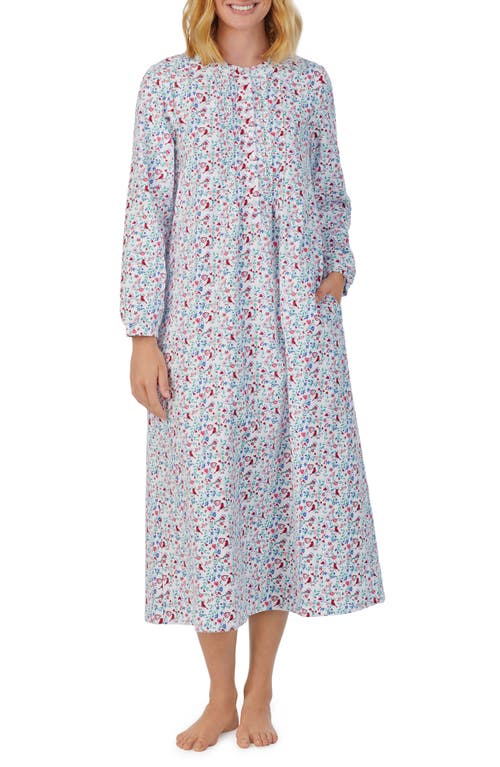 Lanz of Salzburg Ballet Long Sleeve Flannel Nightgown in Wht Grd 