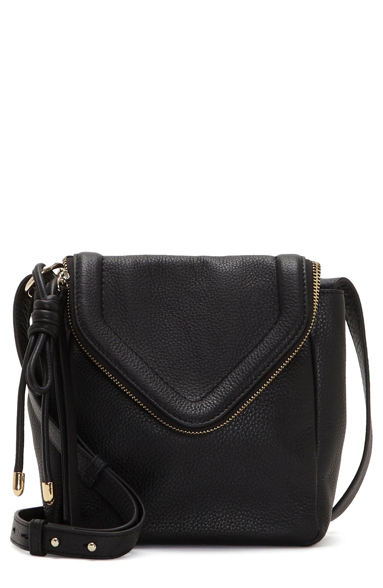 vince camuto black leather crossbody purse
