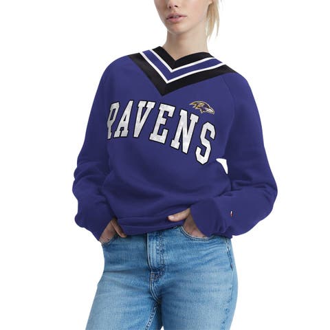New York Giants Tommy Hilfiger Women's Zoey Raglan Pullover Sweatshirt &  Pants Tri-Blend Lounge Set 