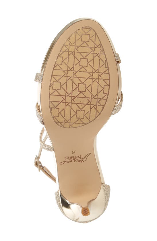 Jewel Badgley Mischka Galen Strappy Platform Sandal In Gold Glitter Fabric