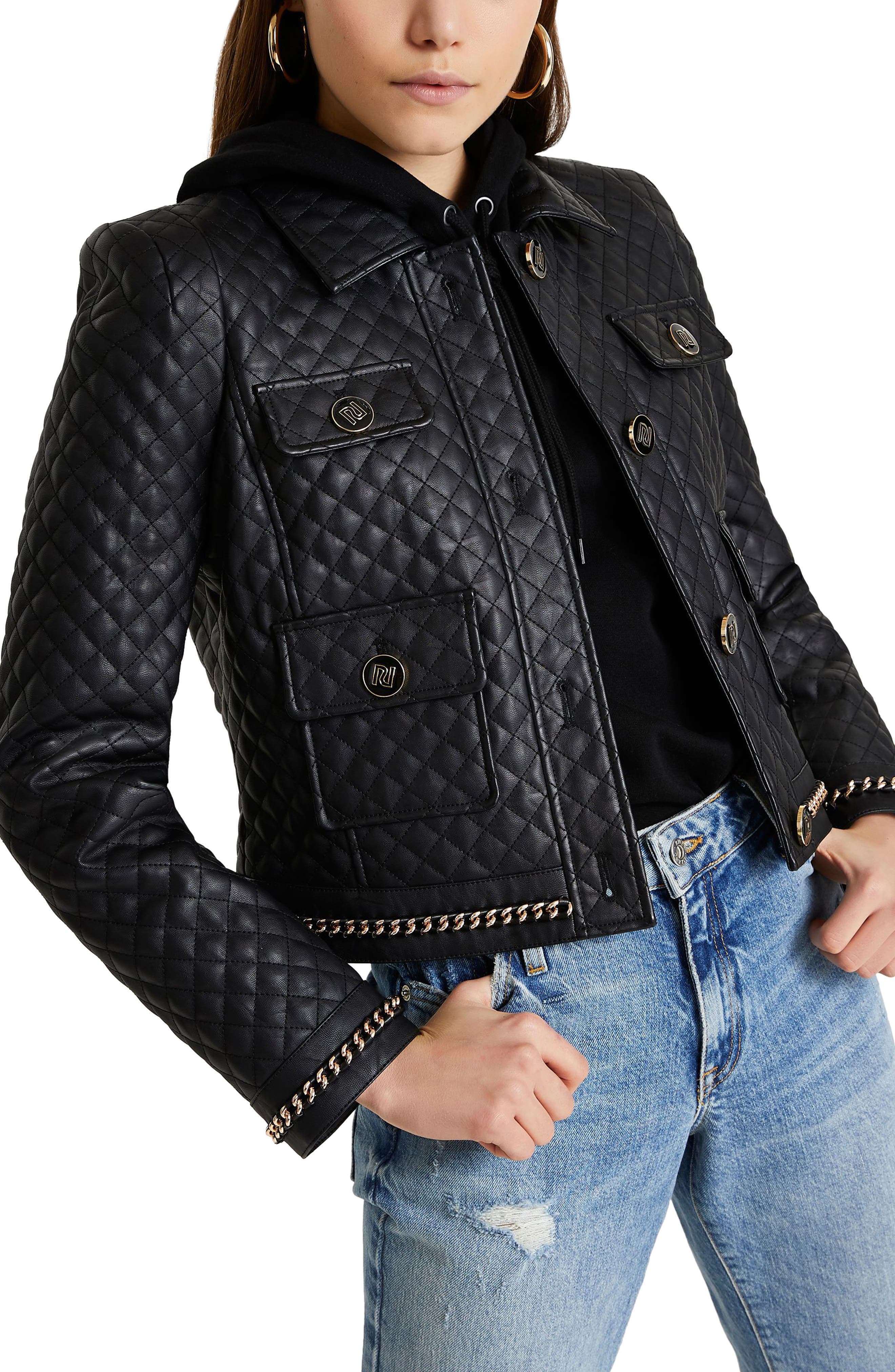 black quilted leather jacket