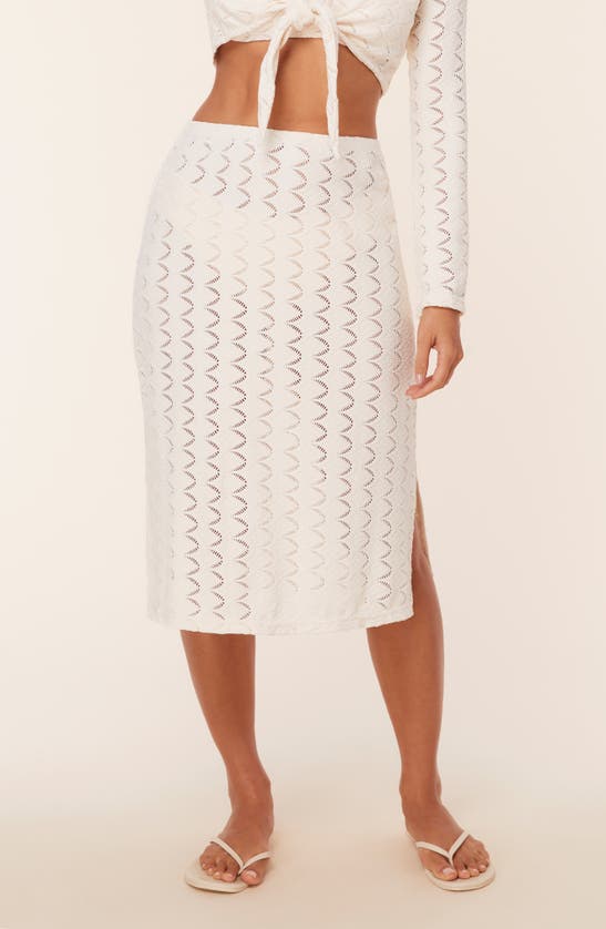 Andie The Crete Pointelle Cover-up Skirt In Gardenia