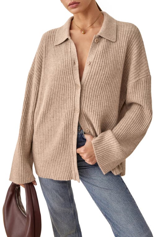 Reformation Fantino Recycled Cashmere Blend Cardigan Oatmeal at Nordstrom,