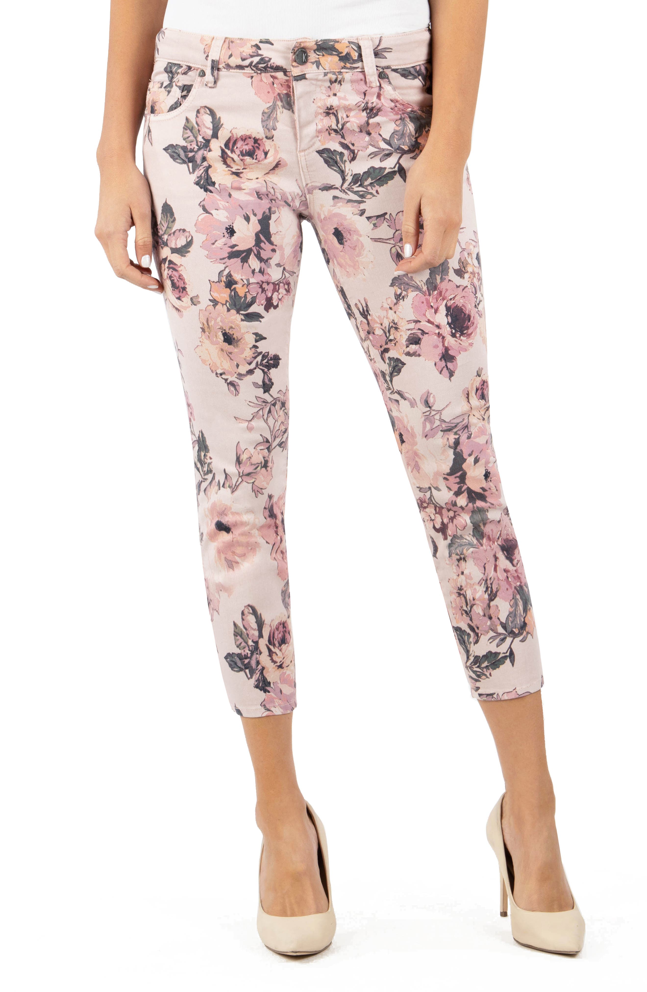 KUT FROM THE KLOTH CONNIE FLORAL PRINT CROP SKINNY JEANS,747941891334