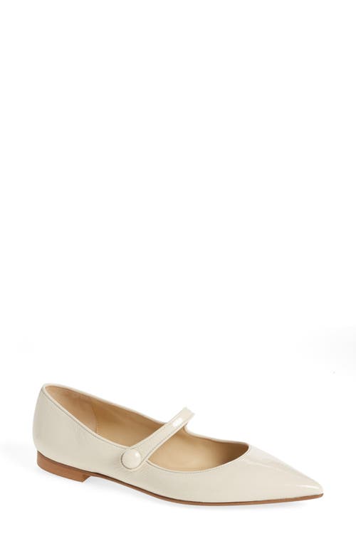 Bells & Becks Barbra Pointed Toe Mary Jane Flat In Ivory