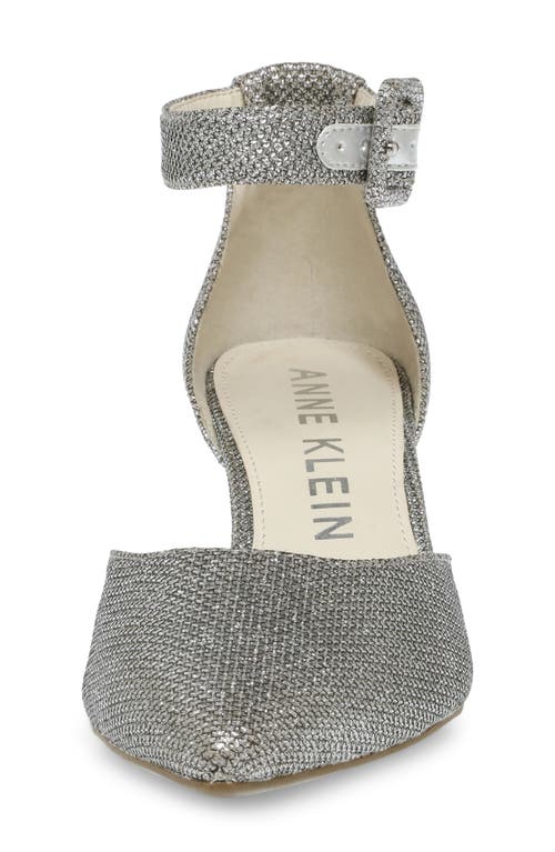 Shop Anne Klein Fabulist Ankle Strap Pump In Silver