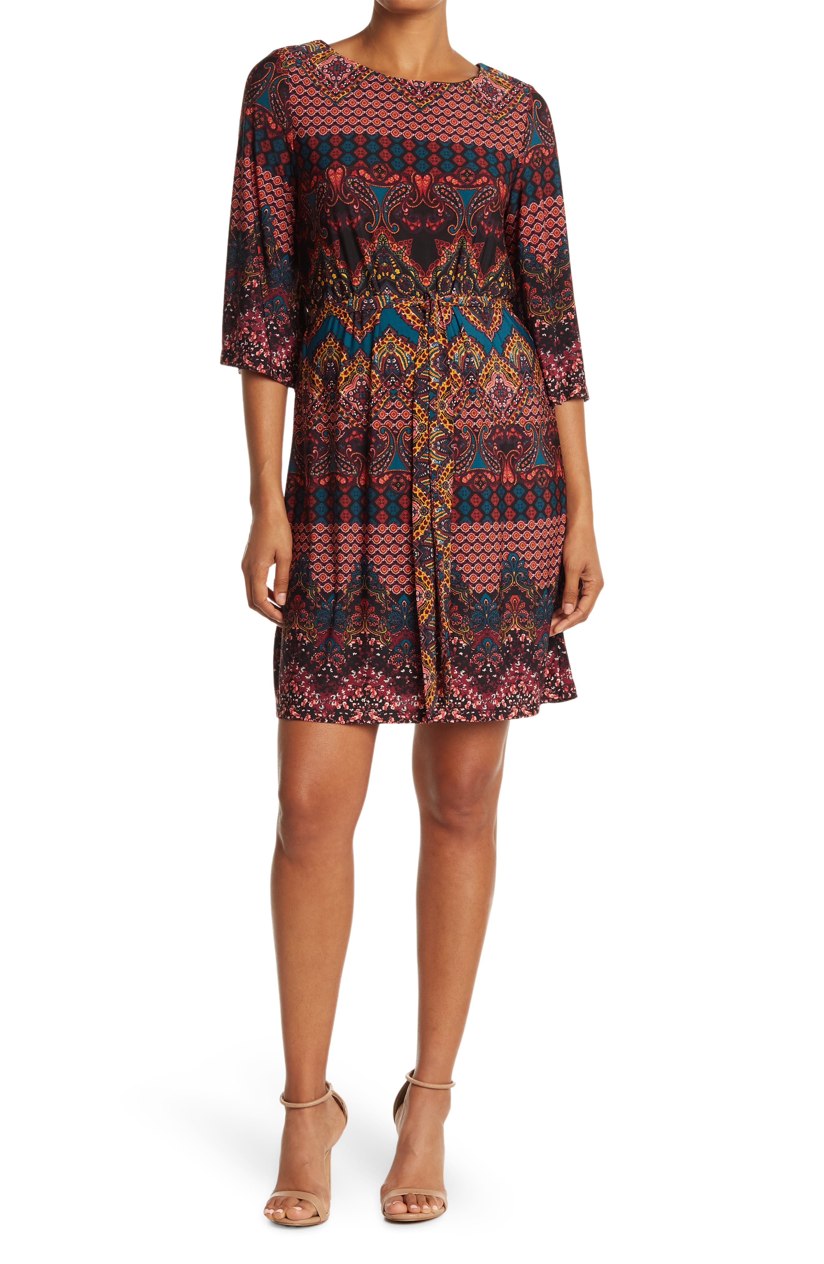 patterned shift dress