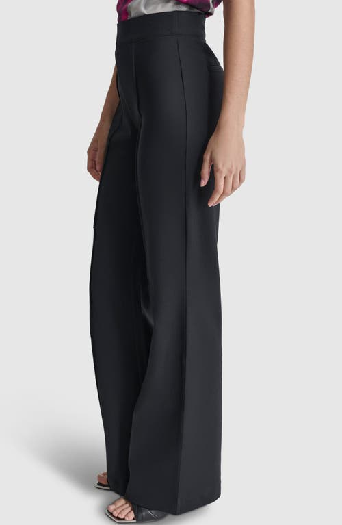 Shop Dkny Seamed Wide Leg Pants In Black