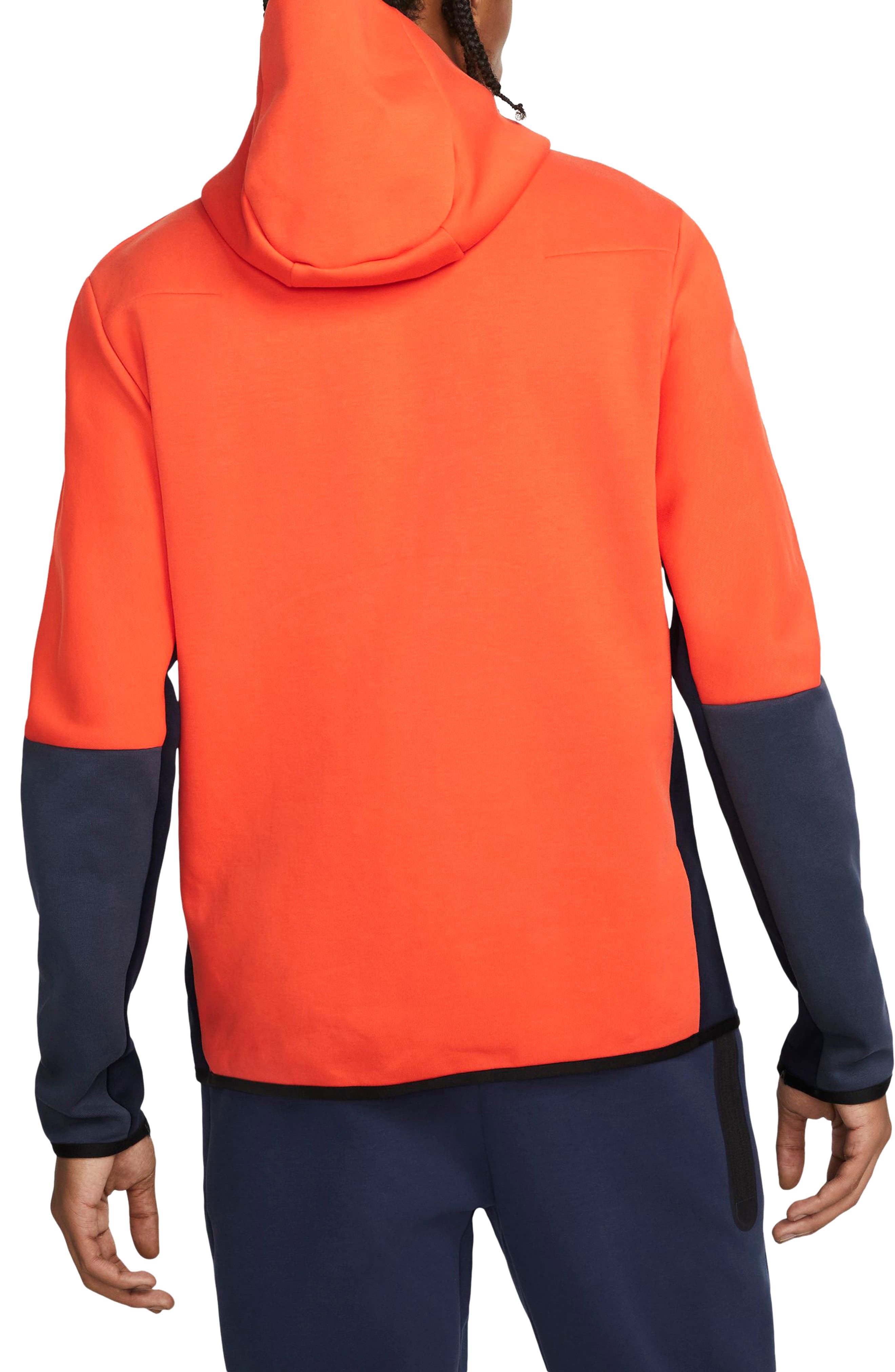 Bright Navy Heather Essentials Mens Tech Fleece Full-Zip Hooded Active Sweatshirt Medium