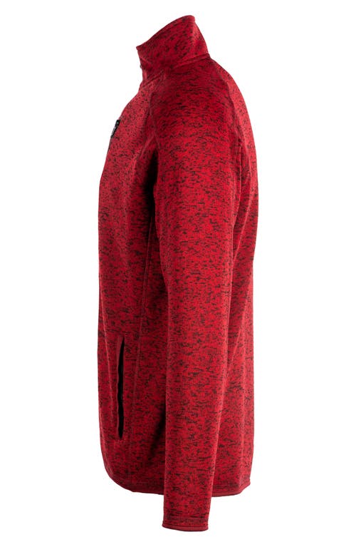 Burnside Knit Sweater Jacket In Heather Red