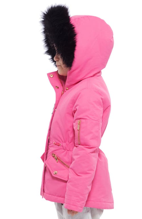 Rokka&rolla Kids' Parka Jacket With Insulated Hood In Hot Pink