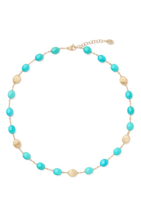 Shop Marco Bicego Siviglia Turquoise Necklace In 18k Yellow Gold