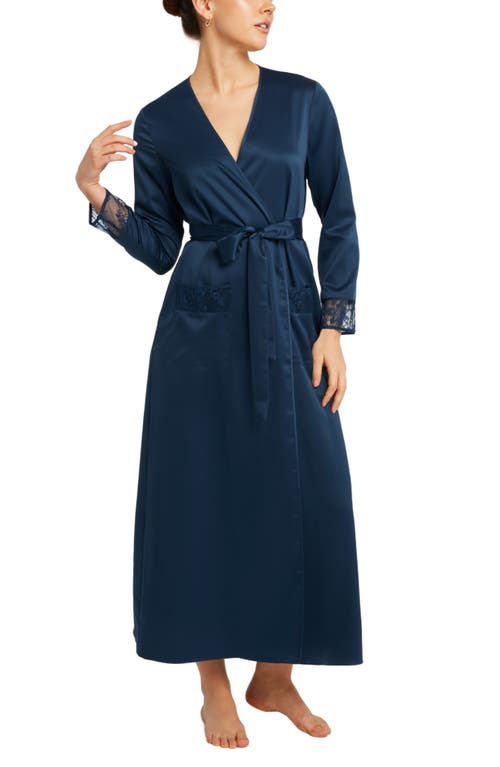 Shop Rya Collection Serena Charmeuse Robe In Celestial Blue