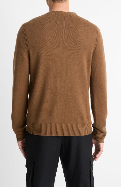 Shop Vince Classic Wool & Cashmere Crewneck Sweater In Vicuna