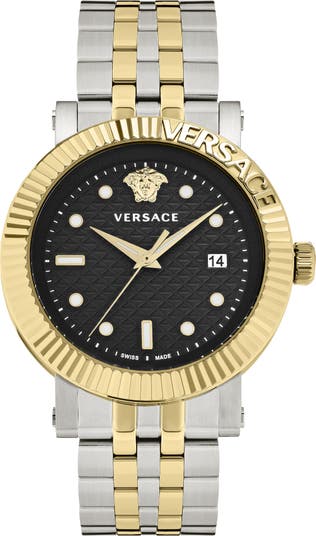 Versace V-Classic Two-Tone Bracelet Watch, 42mm