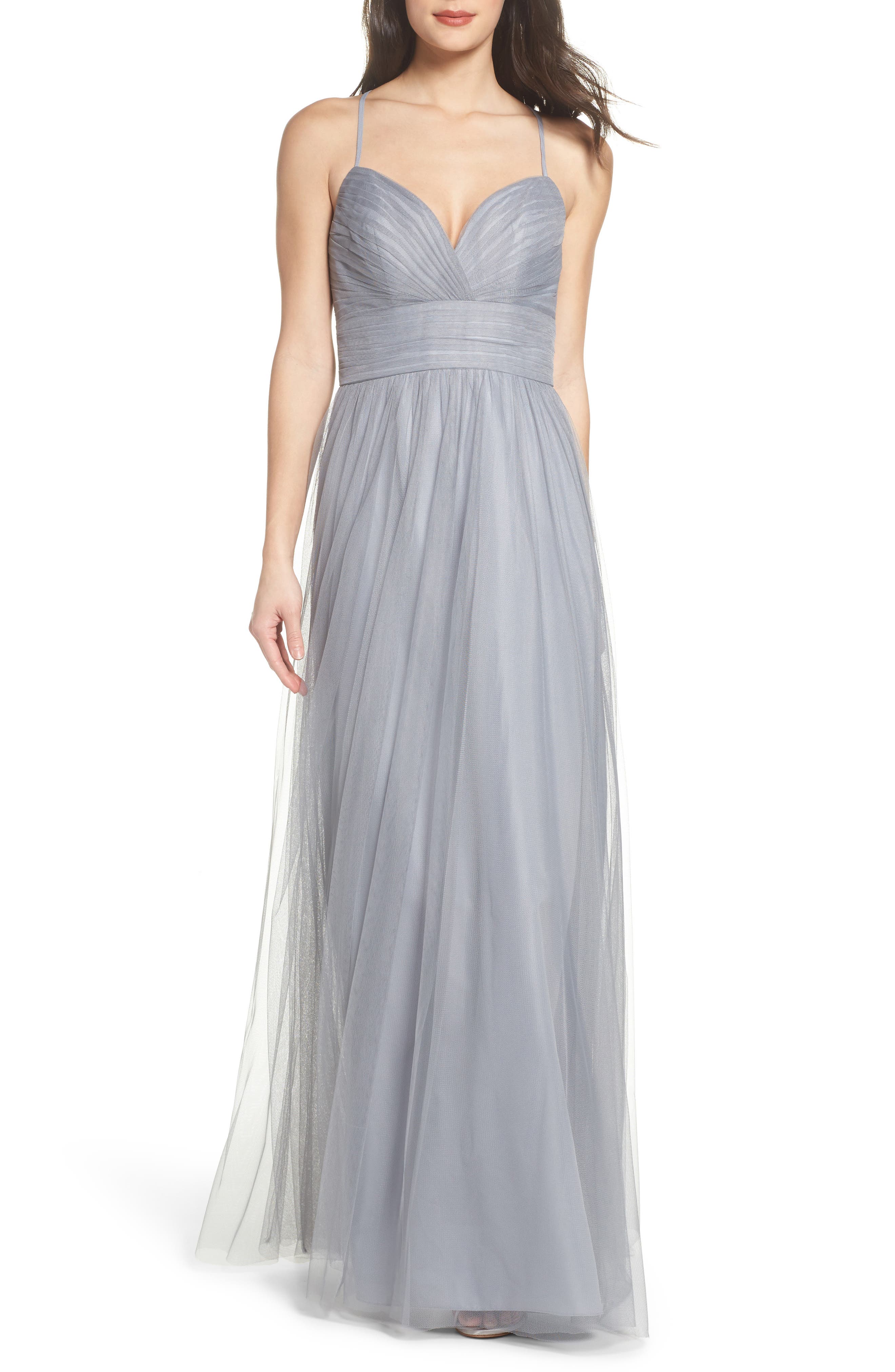 Hayley Paige Occasions English Net Gown, Grey