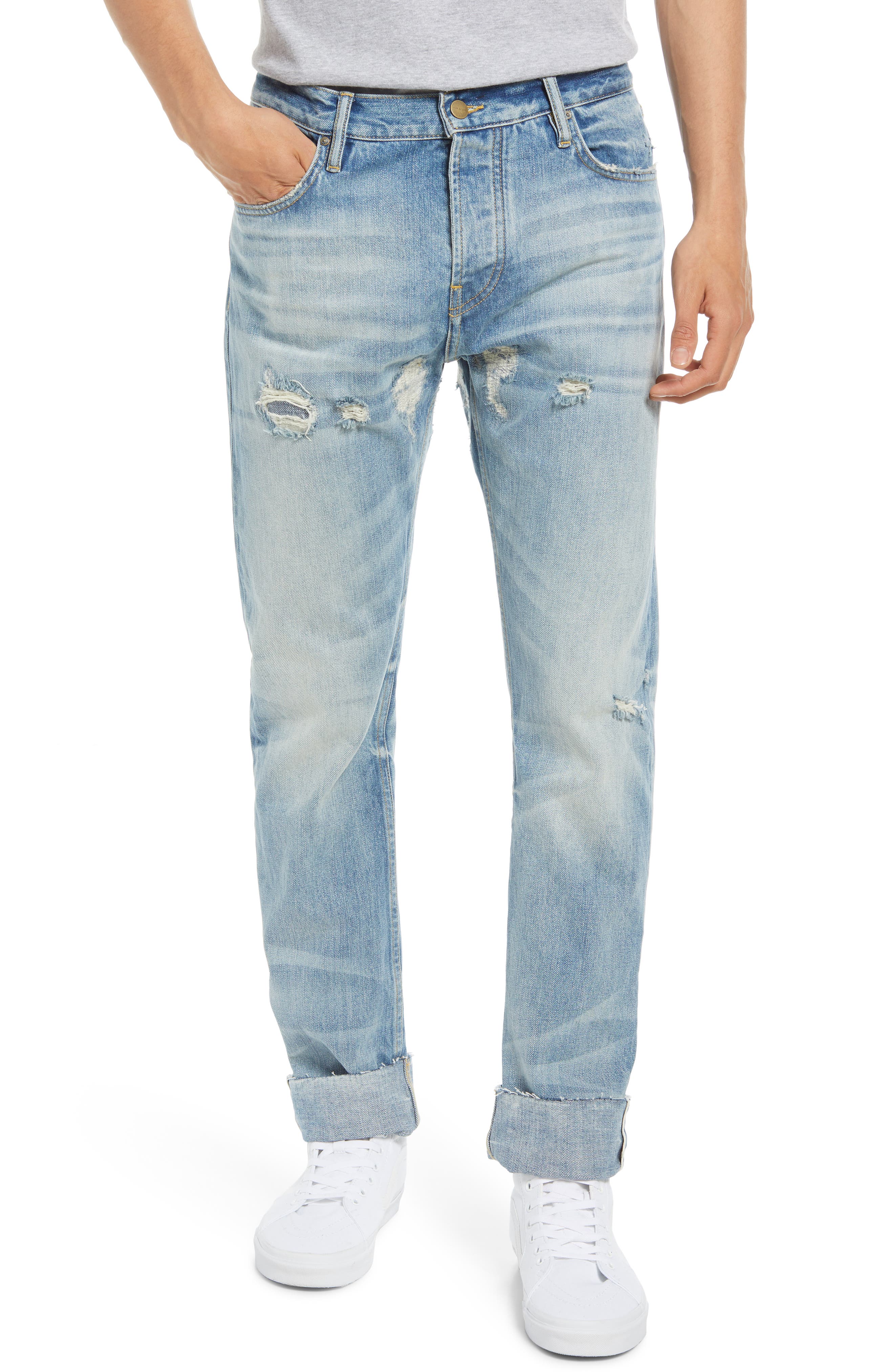 Fear of God 7th Collection Distressed Jeans in 5 Year Indigo Wash at Nordstrom, Size 30