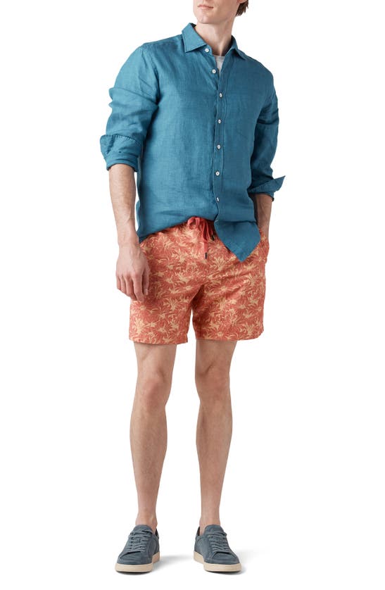 Rodd & Gunn Main Beach Floral Stretch Cotton Drawstring Shorts In Sunset