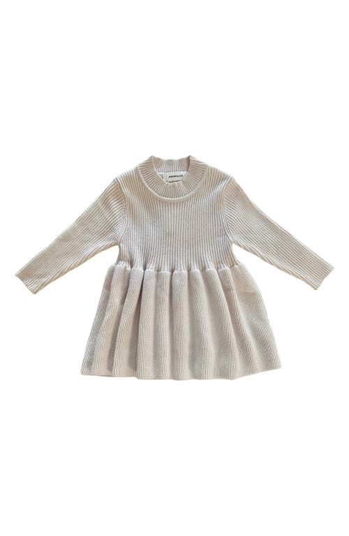 Ashmi & Co. Falyn Long Sleeve Cotton Sweater Dress Beige at Nordstrom, M