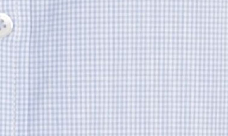 Shop Tailorbyrd Micro Gingham Long Sleeve Button-down Shirt In Sky Blue