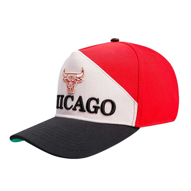Shop Pro Standard Red/black Chicago Bulls Pinch Chevron Adjustable Hat