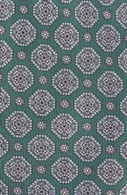 Shop Brioni Medallion Print Silk Tie In Green