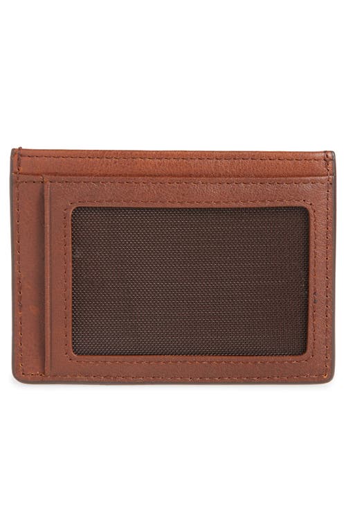 Shop Will Leather Goods Front Pocket Leather Card Case In Cognac