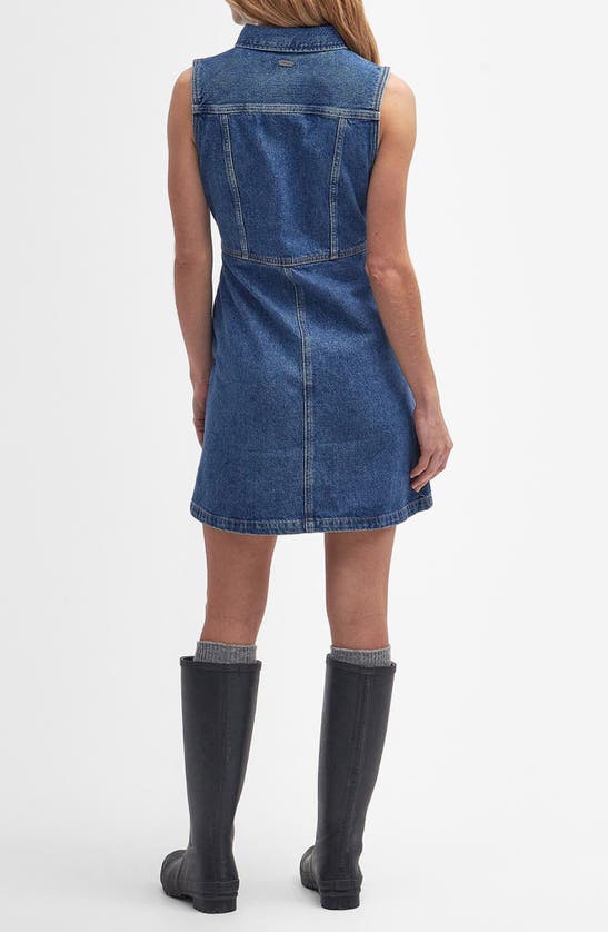 Shop Barbour Molly Sleeveless Denim Dress In Authentic
