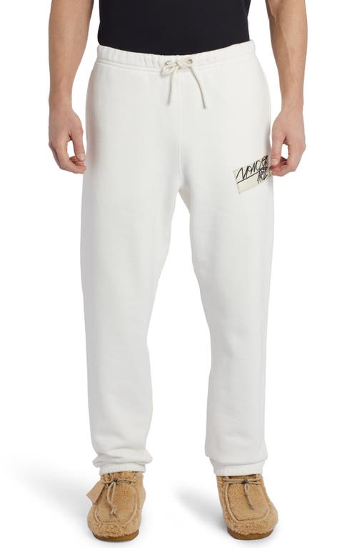 2 Moncler 1952 Embroidered Script Logo Patch Sweatpants in White
