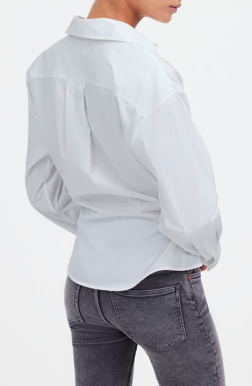 Shop Madewell Asymmetric Button-up Shirt In Eyelet White