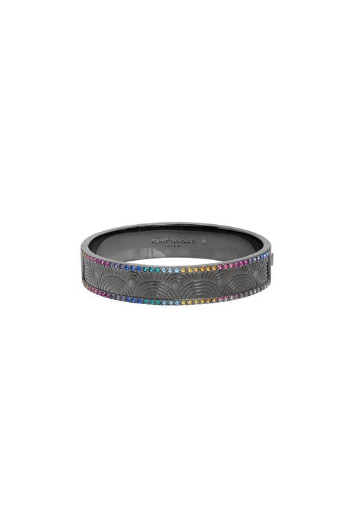 Shop Kurt Geiger London Southbank Pavé Hinged Bangle Bracelet In Multi