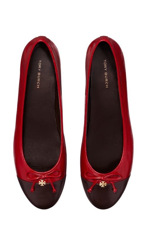 Shop Tory Burch Cap Toe Ballet Flat In Brick Lane/coco