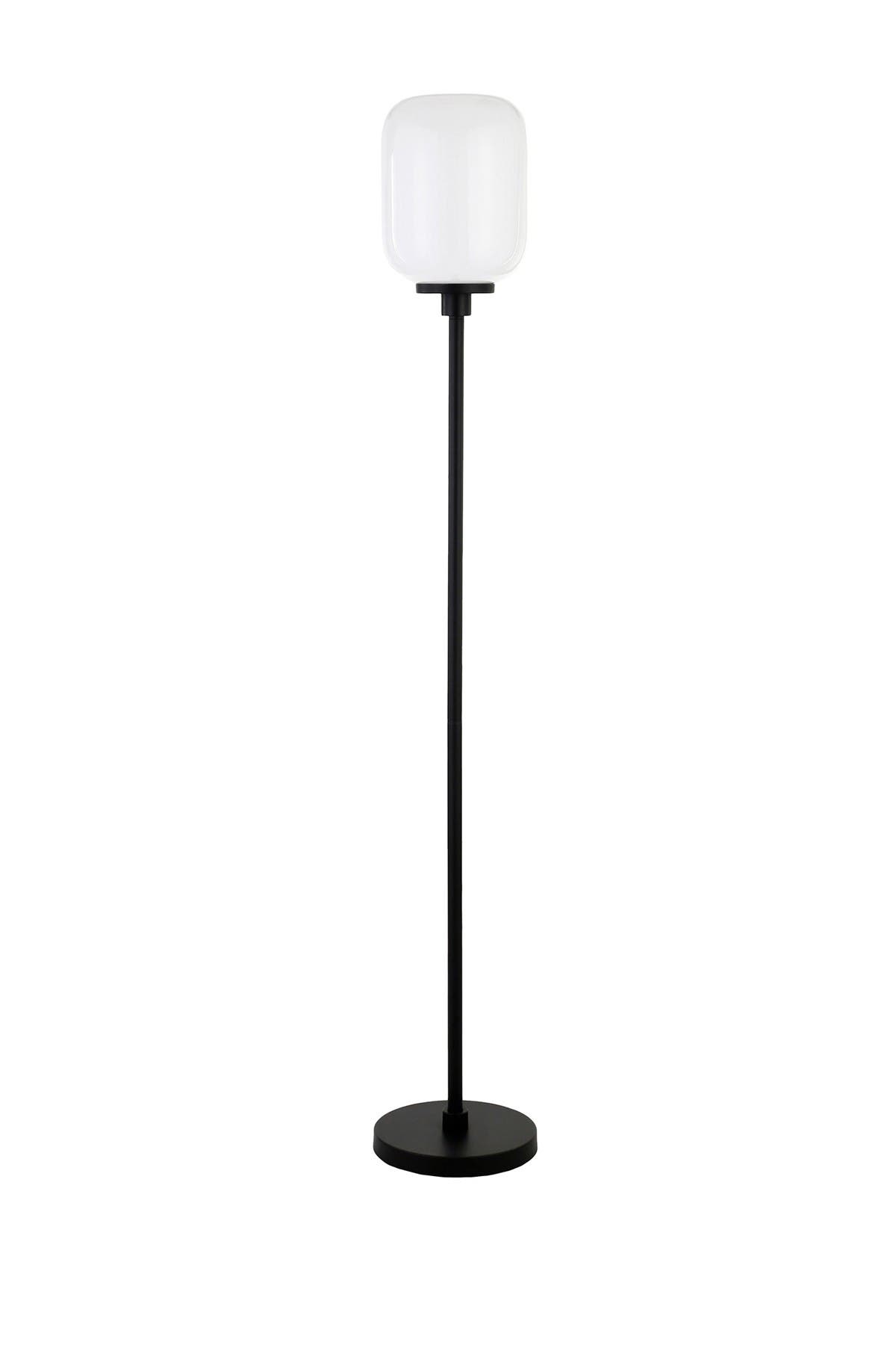 Addison And Lane Agnolo Blackened Bronze Floor Lamp With White Milk Glass Shade