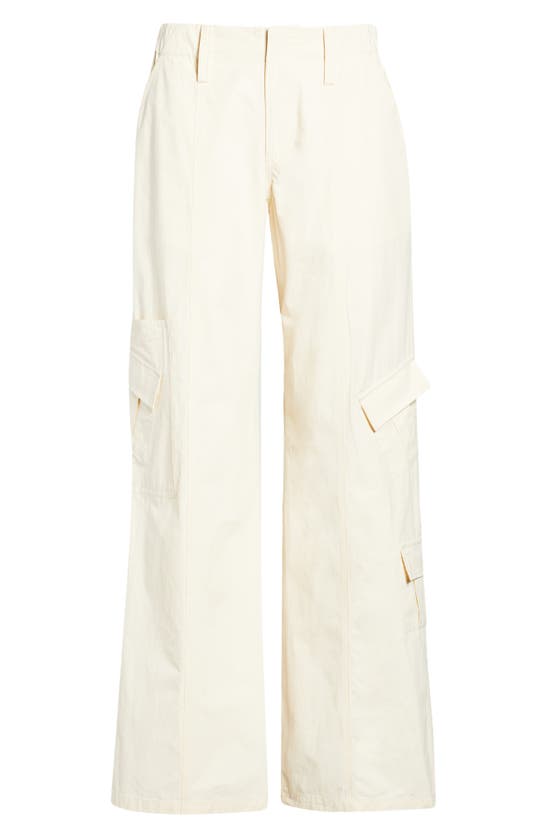 Elodie Low Rise Cotton Cargo Pants In Cream