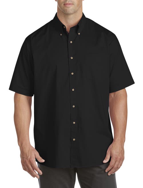 Harbor Bay Easy-care Solid Sport Shirt In Black