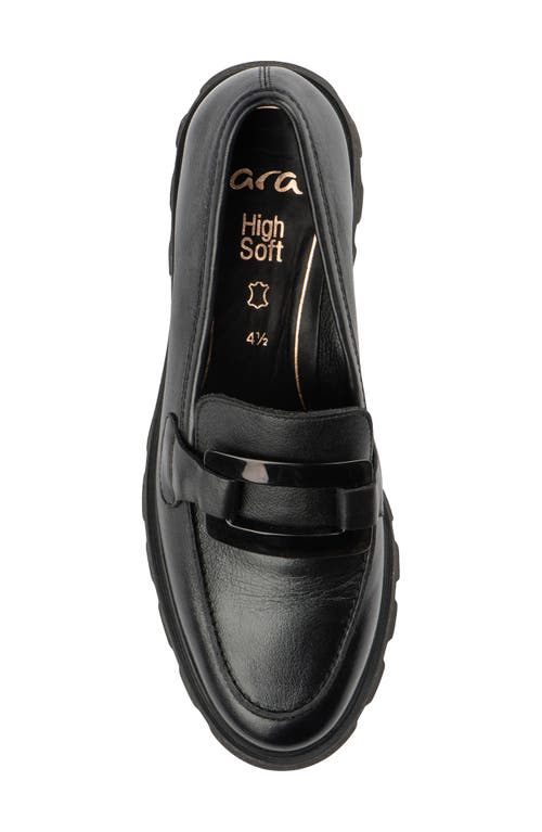 Ara Oleander Platform Loafer In Black