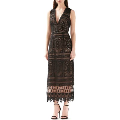 Ml Monique Lhullier Lace Midi Dress, Black