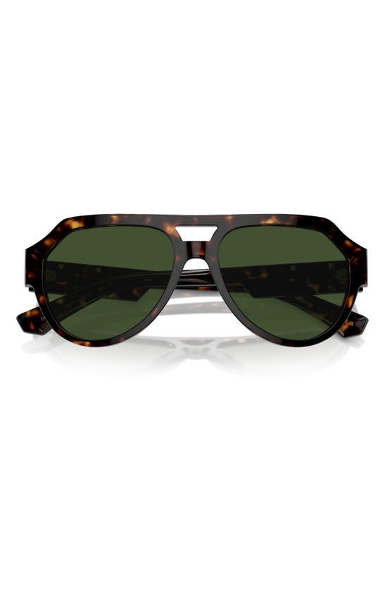 Shop Dolce & Gabbana Dolce&gabbana 56mm Square Aviator Polarized Sunglasses In Havana