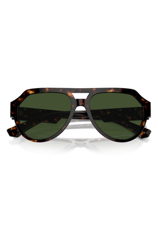 Shop Dolce & Gabbana 56mm Pilot Sunglasses In Havana