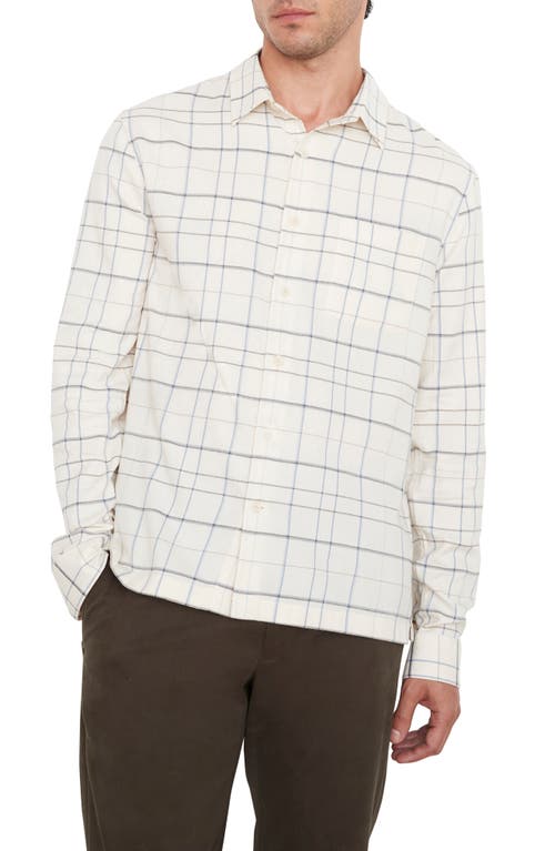 Vince Oakdale Plaid Button-Up Shirt in Bone at Nordstrom, Size Small