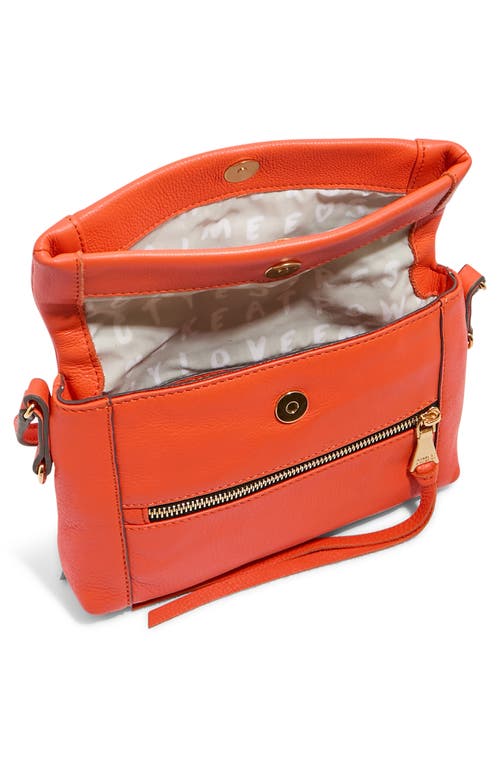 Shop Aimee Kestenberg Crosstown Double Entry Leather Crossbody Bag In Flame