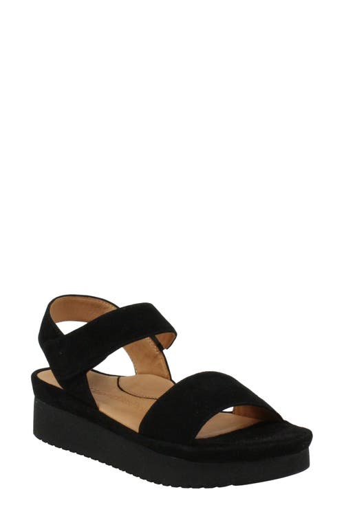 Abrilla Slingback Platform Sandal in Black Suede