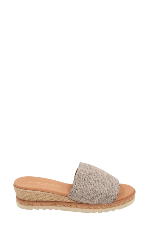 Shop Andre Assous André Assous Nessie Espadrille Wedge Slide Sandal In Black/beige