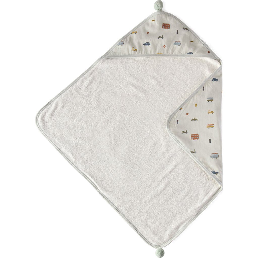 Pehr Follow Me Elephant Organic Cotton Hooded Towel In Rush Hour
