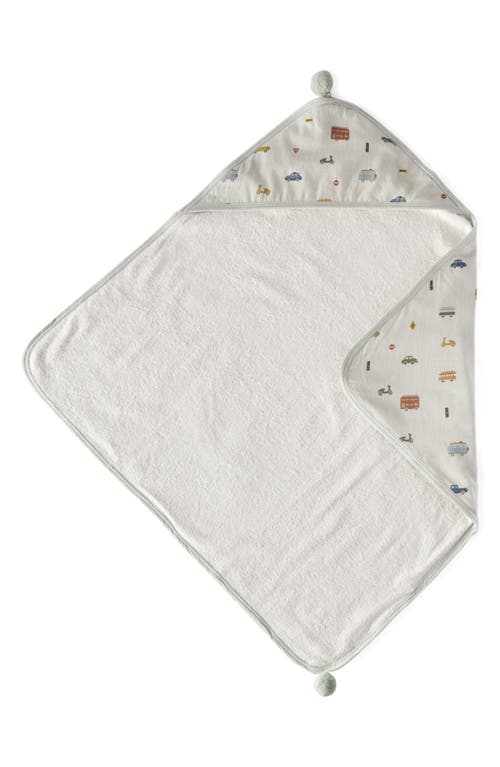 Pehr Follow Me Elephant Organic Cotton Hooded Towel In Rush Hour