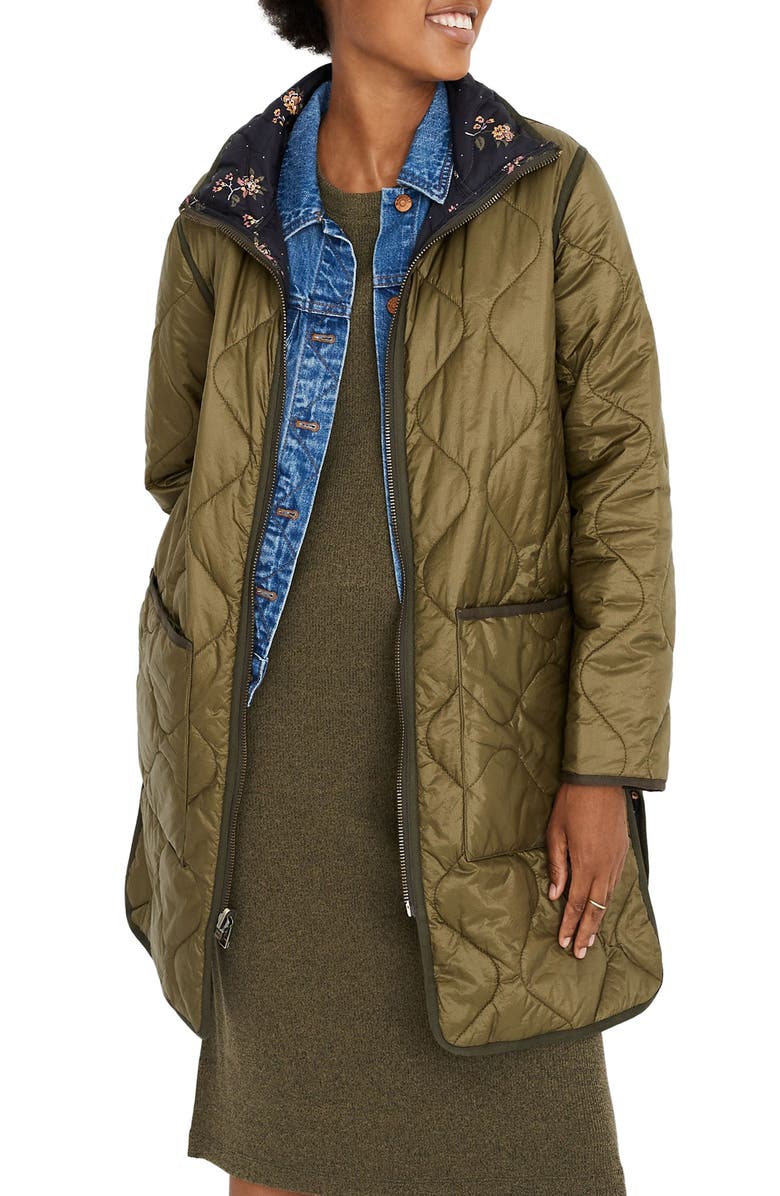 Madewell Forest Floral Reversible Quilted Liner Jacket | Nordstrom