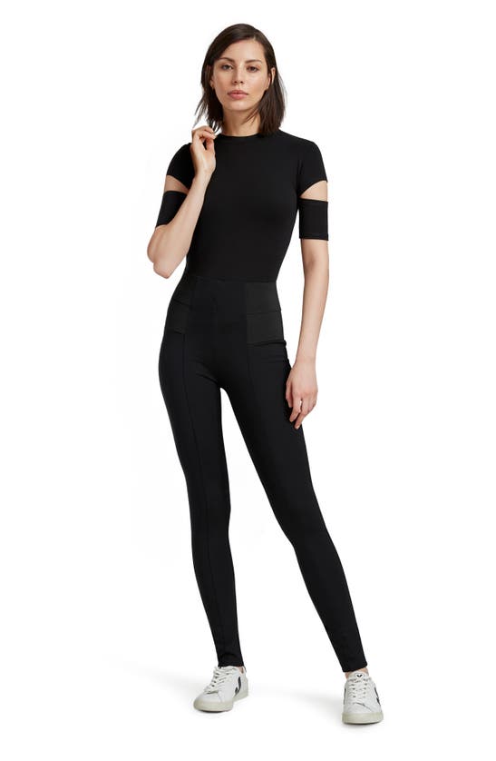 Shop Marcella Gywn High Waist Ponte Knit Leggings In Black