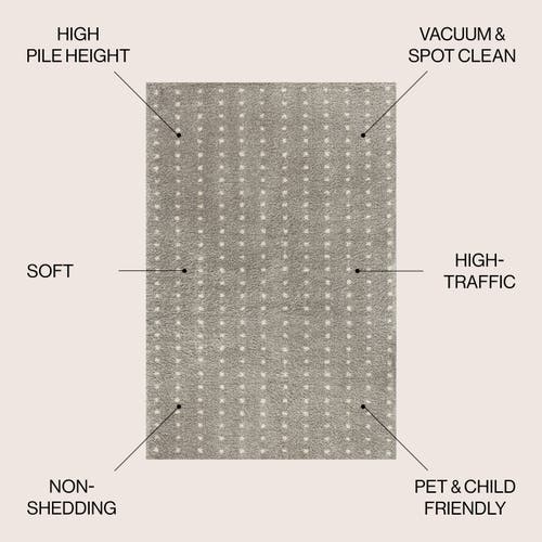 Jonathan Y Pele Modern Geometric Dot Shag Area Rug In Gray/ivory