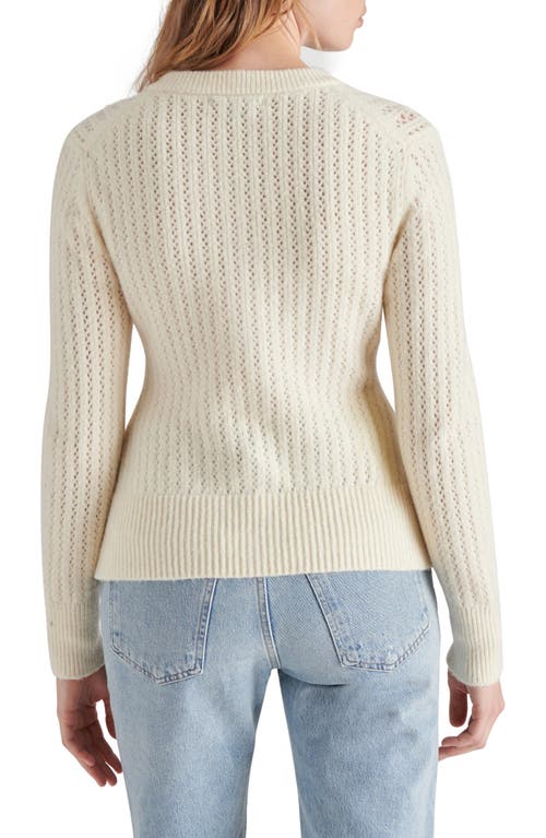 Shop Steve Madden Illiana Open Stitch Cardigan In Cream